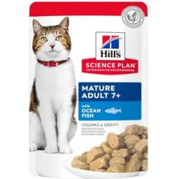 HILLS Hill's Science Plan Mature Adult 7+ Alimento per Gatti Busta Multipack 12x85G PESCE OCEANICO