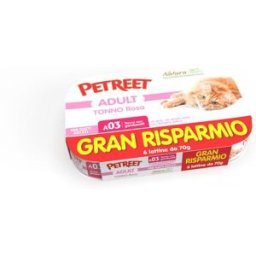 PETREET Natura Cat Lattina Multipack 6x70G TONNO ROSA CON GAMBERETTI
