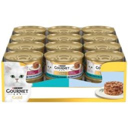 GOURMET Gold Intrecci Cat Lattina Multipack 24x85G TONNO E PESCE