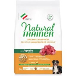 NATURAL TRAINER Sensitive No Gluten Medium&Maxi Adult con Agnello 3KG