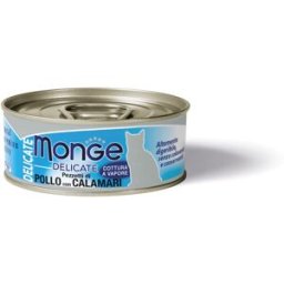 Monge Delicate Cat Lattina Multipack 24x80G POLLO E CALAMARI