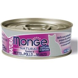 Monge Natural Cat Lattina Multipack 24x80G TONNO E PETTO DI POLLO