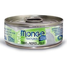 Monge Natural Cat Lattina Multipack 24x80G TONNO PACIFICO E POLLO
