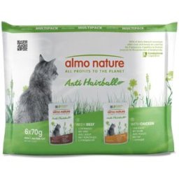 ALMO NATURE Cat Holistic Anti Hairball Busta Multipack 6x70G MANZO E POLLO