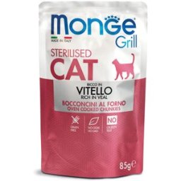 Monge Grill Cat Sterilised Busta Multipack 28x85G VITELLO