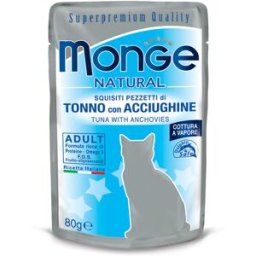 Monge Cat Natural Busta Multipack 24x80G TONNO E ACCIUGHINE