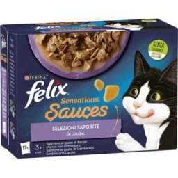 FELIX Sensations Sauces Cat Busta Multipack 12x85G MIX CARNE E PESCE