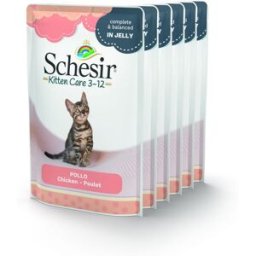 SCHESIR Kitten Care Busta Multipack 6x85G POLLO