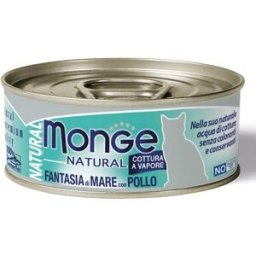 Monge Natural Cat Lattina Multipack 24x80G FANTASIA DI MARE CON POLLO