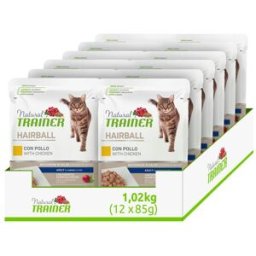 NATURAL TRAINER Hairball Cat Busta Multipack 12x85G POLLO