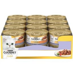 GOURMET Gold Dadini in Salsa con Verdure Cat Lattina Multipack 24x85G VITELLO E VERDURE