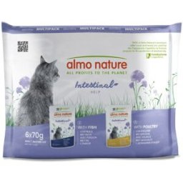 ALMO NATURE Cat Holistic Digestive Help Busta Multipack 6x70G PESCE E POLLO