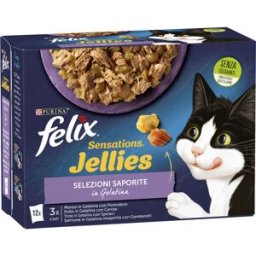 FELIX Sensations Jellies Cat Busta Multipack 12x85G MIX CARNE E PESCE