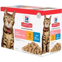 HILLS Hill's Science Plan Light Cat Busta Multipack 12x85G MIX CARNE E PESCE