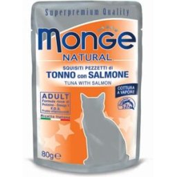 Monge Cat Natural Busta Multipack 24x80G TONNO E SALMONE