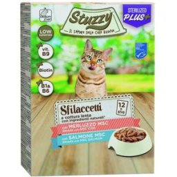 STUZZY Sterilized Plus Cat Busta Multipack 12x85G MERLUZZO E SALMONE
