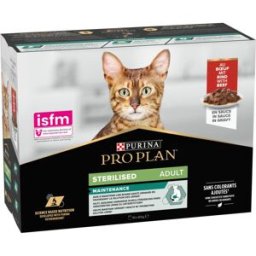 PURINA PRO PLAN Sterilised Cat Busta Multipack 10X85G MANZO