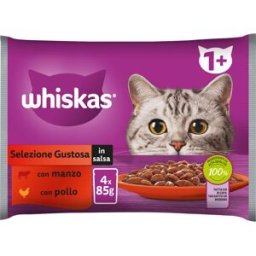 WHISKAS Cat Busta Multipack 4x85G MANZO E POLLO
