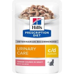 HILLS Hill's Prescription Diet c/d Urinary Care Alimento Umido per Gatti con Salmone 85G