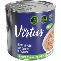 VIRTUS Natural Dog Lattina Multipack 24x280G POLLO CON CAROTE E FAGIOLINI