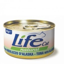 LIFE PET CARE Natural Cat Lattina Multipack 24x85G TONNO CON MERLUZZO D'ALASKA