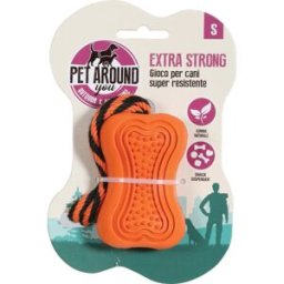 PET AROUND YOU Gioco Cane Extra Strong con Corda Arancione L