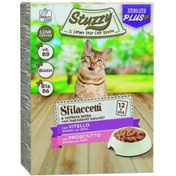 STUZZY Sterilized Plus Cat Busta Multipack 12x85G VITELLO E PROSCIUTTO