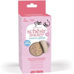 SCHESIR Baby Kitten Lattina Multipack 3X55G POLLO CON SALMONE