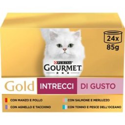 GOURMET Gold Intrecci di Gusto Cat Lattina Multipack 24x85G MIX CARNE E PESCE