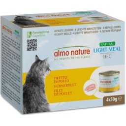 ALMO NATURE HFC Light Meal Natural Cat Lattina Multipack 4x50G FILETTO DI POLLO
