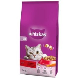 WHISKAS Secco Gatto Adult 1+ Manzo 1.4KG
