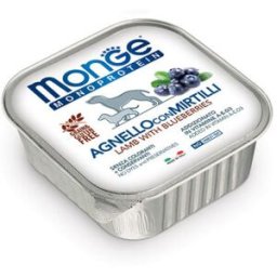 Monge Monoprotein Dog Vaschetta Multipack 24x150G AGNELLO CON MIRTILLI