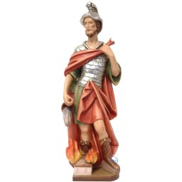 Scultura in legno San Floriano color