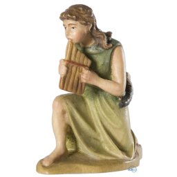 Scultura in legno Pastore inginocchiato color