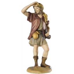 Scultura in legno Pastore con corno color
