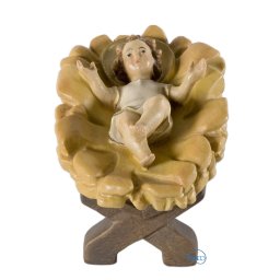 Scultura in legno Ges bambino color