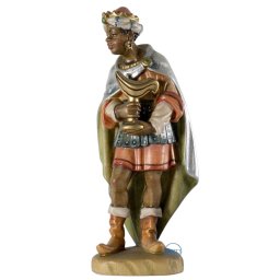 Scultura in legno Re Magio moro color