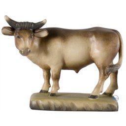 Scultura in legno Bue in piedi color