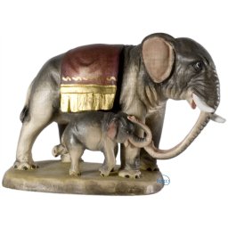 Scultura in legno Elefante color