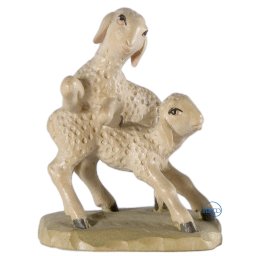 Scultura in legno Gruppo agnelli color