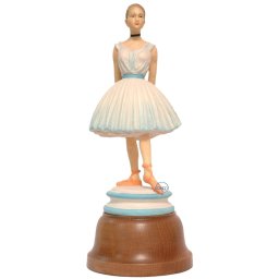 Ballerina con carillon (base girevole) in legno color