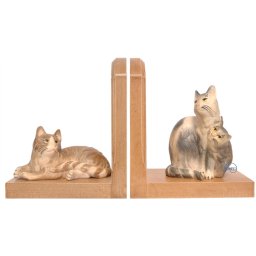 Paio reggilibri con gatto sdraiato 9171 cm 6 e gruppo gatti 9173 cm 8 color