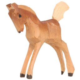 Scultura in legno Cavallino (legno cirmolo) color