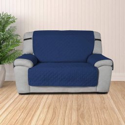 Copridivano copertura divano tinta unita ANTI MACCHIA 2 posti relax Blu
