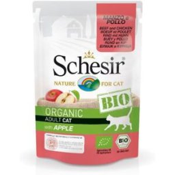 SCHESIR Cat Bio Busta Multipack 16x85G MANZO E POLLO CON MELA