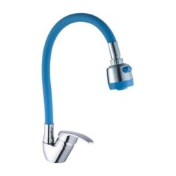 Trade Shop - Miscelatore Rubinetto Lavabo A Doccia Doccetta Per Casa Cucina Flessibile Blu -