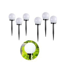Trade Shop - 6 Lampione Solare 1 Led Giardino 10 Cm Picchetto Lampade Globo Esterni Te-b0164 -