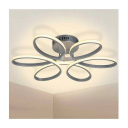 Trade Shop - Lampadario Plafoniera 48w Luce Bianco Caldo 3000k 2580lm Design Fiore Moderno -