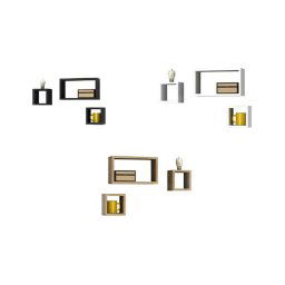 Trade Shop - Set 3 Mensole Cubi A Parete In Legno Mdf Scaffale Libreria Mensola Vari Colori -