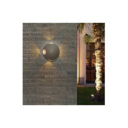 Trade Shop - Applique Muro A Sfera 4 Fasci Di Luce Esterno Grigio Luce 3000k 6000k 4000k Es58 -
